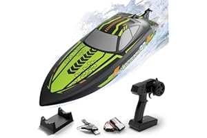 VOLANTEXRC RC Boat, Self Righting Remote Control Boat for Pools & Lakes, 2.4 GHZ 20+MPH RC Racing Boats with 2 Rechargeable Batteries for beginners or Adults (Green, 795-8)