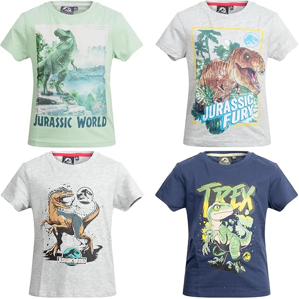 Maglietta Jurassic World Bambino - Cotone 100% Licenza Ufficiale