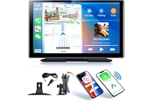 CAMECHO Wireless Apple Carplay Android Auto Portable Car Stereo with Bluetooth 9 Inch Touchscreen CarPlay Car Radio Supports Backup Camera/Siri/AUX/FM/Speaker/Apple Airplay/Android Cast/Voice Control