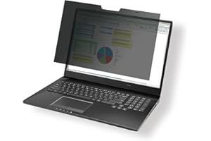‎DURABLE Durable Blickschutzfilter magnetisch für 14‘‘ 16:10 Bildschirme, Sichtschutzfolie Laptop inkl. Tasche und Reinigungstuch, grau/anthrazit, 513857