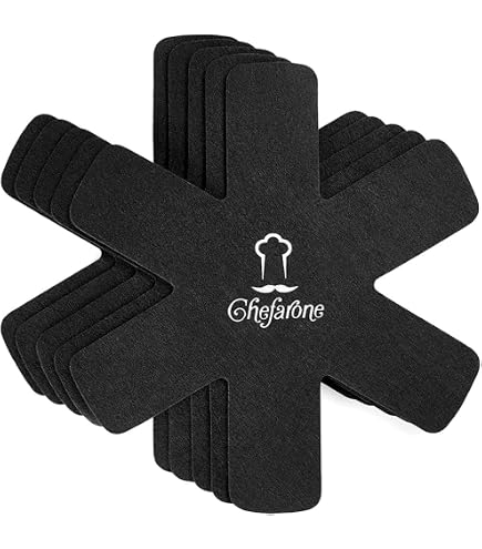 Protège-plats Anti-rayures - Lot De 3 Tailles (35.5/26/20 Cm) - Tissu Non Tissé Gris - Pour Casseroles