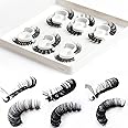 (D Curl mix 6 Pairs) - 3d Fluffy Russian Strip Lashes, D Curl Lash Strips, Natural False Lashes Mink, Fluffy Eyelashes Mink, Natural Wispies Mink Eyelashes, Wispy Fake Lashes, Faux Mink Eyelashes N...