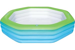 BESTWAY 54119 - Piscina Hinchable Infantil Deluxe Octagon Family 250x250x51 cm
