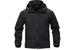 MAGCOMSEN Men's Waterproof Tactical Jackets Winter Outdoor Hiking Softshell Jacket Fleece Lining