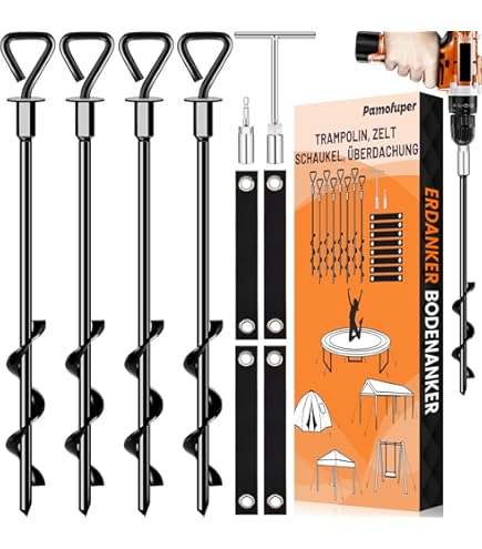 Ancrages De Sol à Visser Pour Trampoline, 4 Pièces De Sol Robustes