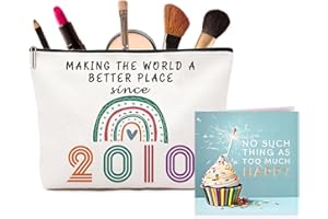 VIVAJOY 16th Birthday Gifts for Girls, Exquisite Makeup Bag & Blessing Card – Idea Birthday Gift Set for Her, Daughter, Best Friend or Sister