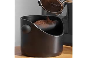 JIAMIAN Boîte De Séparation De Taches De Café, Seau De Taches De Café En Poudre, Récipient De Taches De Thé, Base Antidérapante, Barre De Séparation Amovible (Noir)