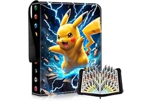 Niaetuto 50 Pages Classeur Carte,Album Porte Cartes,Capacité 900 Cartes,Albums pour Cartes à Collectionner,Imperméable Album Carte,Organissateur de Cartes,Livre Carte en Cuir Fermeture éclair