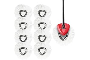 LOLYSIC Lot de 8 têtes de rechange pour balai Vileda, tête de serpillère de rechange compatible avec O-cèdre, recharges de tête de serpillère EasyWring Clean 2 en 1