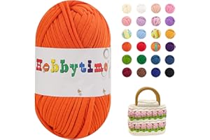 NATUREZHEN 5 Pezzi Fettuccia per Borse a Uncinetto, 500g Filato Maglieria Filato Grosso 3mm per Ferri e Uncinetto, Fai da Te, Decorazioni, Artigianato, Borse Coperte Scarpe (Arancione rosso)