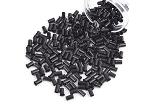 Vlasy 3.4mm Microlink Beads Non-Silicone Copper Tubes Beads Locks Micro Link Ring for Hair Extensions I Tip Tubes (200pcs, Dark Brown)