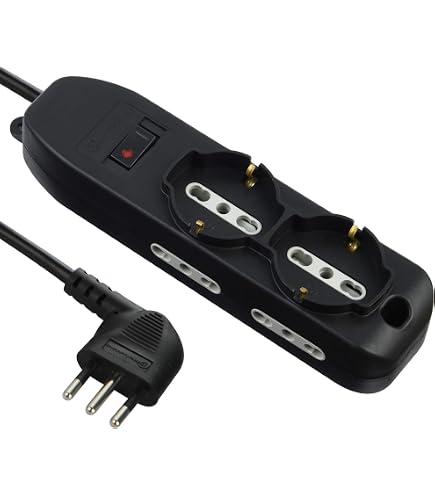 Electraline Adaptateur Triple 16 A, Noir, 55322 Electraline Adaptateur Triple 16 A, Noir, 55322