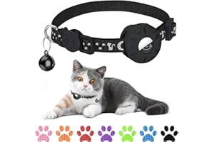 SIMKET Collar de Gato Airtag, Reflectante Collar para Gato con patrón Reflectante de Estrellas y luna, Collar de Gato con Hebilla de Seguridad rompible para Gatitos y Cachorros