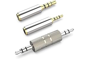 HIEBEE 2.5mm auf 3.5mm Adapter, 3.5mm Stecker auf 2.5mm Buchse/2.5mm Stecker auf 3.5mm Buchse Stereo Audio Adapter, 3.5mm Stecker auf Stecker vergoldet Kompatibel für Smartphones, Mikrofon (3-in-1 Pack)