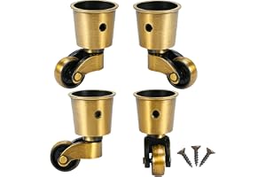 4 Stycken Vridbara Hjul, Runda Koppar Kopparhjul Antika Hjul Inget Oljud Bärbar Kan Rotera 360 ° För Soffa/stol/soffbord/hyll