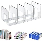 Marte Vanci Zeitschriftenhalter aus Acryl, 4 Fächer, Schreibtisch Aktenordner Organizer, Bücherregal, Organizer für Büro, Sch
