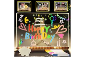 Audasi Lavagna A Led Con Colori 30x20Cm Light Up Bacheca Luminosa In Acrilico Per Appunti Da Tavolo Memo Illuminated Wordpad Blocco Note In Acrilico Con Supporto Regolabile E 7 Penne Panno Pulito