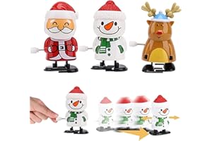 POPOYU 3 Stück Weihnachts Aufziehspielzeug Set,Uhrwerk Lauf Spring Spielzeug Kinder Weihnachtsbaum Aufziehspielzeug,Mini Weihnachten Wind-up Spielzeug für Kinder Weihnachten Deko Weihnachts Crackern