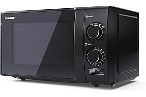 SHARP YC-GS01U-B Compact 20 Litre 700W Manual control Microwave, 6 power levels, defrost function, LED cavity light - Black