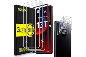 QULLOO Schutzfolie für Xiaomi Mi 13T / 13T Pro 5G, 3 Stück Displayschutzfolie mit 3 Stück Kameraschutz [9H Härte Gehärtetes Glas ][HD Klar Schutzglas][Anti-Kratzen Folie]
