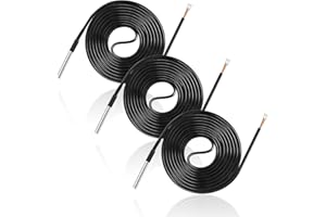 FULUSHOU 3 Stück Edelstahl Temperatursensor Wasserdicht Temperaturfühler DS18B20 Digital Thermal Probe Temperatur Sensor Kabel für Arduino und Raspberry Pi, 2M