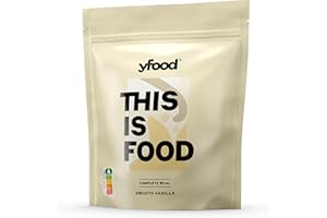 yfood poudre Smooth Vanilla, substitut de repas protéiné, THIS IS FOOD, 26 vitamines et minéraux, 17 repas par sachet de 1,5 kg, goût vanille