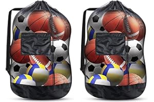 COGNITIVEX 2Pcs Football Bag for Balls72×100,Extra Large Drawstring Mesh Bag for Balls Soccer Ball Bag with Shoulder Strap Mesh Ball Bags for Football Ball Bag Foldable Storage Durable Reusable Football Storage.