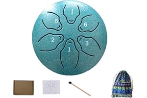 WSRRDRECVHI Rain Drum for Outside,Steel Tongue Drum Rain Chime,Hand Tongue Drum,Steel Drum Instrument,Beginner Steel Drum Percussion,Small Instruments for Meditation Yoga Education