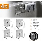 4 Adet Yapışkanlı Paslanmaya Dayanıklı Metal Askılık S&uuml;ngerlik Kesme Tahtası tutucu &Ccedil;ok Ama&ccedil;lı Duvar Askısı