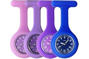 SibyTech Krankenschwester Ansteckuhr fob,Silikon mit Pin/Clip,Glow Pointer im Dunkeln,Infektionskontrolle Design,Analog-digital,Quarzwerk,Arzt Sanitäter medizinische Brosche Fob Uhr