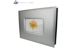 ALLCAM JSP 28 x 22 cm Fine Art Photo with 20 Pages, Quality Fininsh in Silver with Photo Insert (11 x 8.5" Medium Dry Mount Album Case Storage w/ 20 Pages & Interleave Sheets)