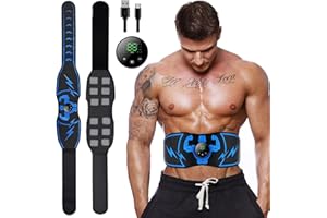 Jenylu EMS Trainingsgerät, EMS Bauchtrainer, EMS Muskelstimulation USB-Ladefunktion, 6 Modi & 18 Intensitäten Bauchmuskeltrainer Elektrisch, Elektrostimulation Universal für Männer und Frauen