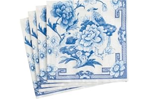Caspari – Servilletas de Papel, Color Azul/Blanco