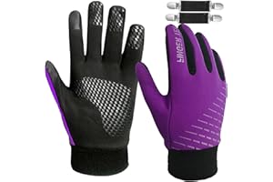 AMRTA Winter Gloves for Kids with 2 Gloves Clips Full Finger Touchscreen Gloves Warm Outdoor Bike Cycling for Boys Girls Youth Children Junior