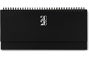 TEKSHOPPING | Planning settimanale da Tavolo 2026 | Agenda planner 2026 | Planning 2026 | Settimanale Spirale Diario da Scrivania 30x10,5 cm Blocco Notes Copertina Rigida (BLACK)