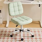 Bonnlo Ergonomic Armless Desk Chair, Adjustable Makeup Seat for Office and Study, Height Adjustable, 360&deg; Swivel, Ideal for S
