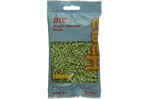 Hama Perłowa torba, ok. 1000 koralików do prasowania midi | Mozaika i rękodzieło dla dzieci od 5 lat | Zielona Matcha