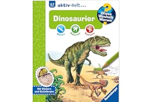 Wieso? Weshalb? Warum? aktiv-Heft - Dinosaurier (Malen, rätseln, basteln ab 4 Jahre - mit Stickern und Bastelbogen): Malen, Rätseln, Basteln. Mit Stickern und Bastelbogen