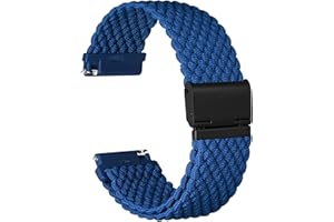 Ayadoo Bracelet de Montre en Nylon Tressé, Bracelet de Montre Tissé Sport à Dégagement Rapide avec Boucle Réglable pour Hommes et Femmes, Largeur 16mm 18mm 19mm 20mm 22mm