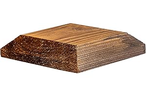 POSTSAVER Timber Wooden Fence Post Caps 100 x 100mm - Fits 3x3" Square Posts – Brown Tanalised Pressure Treated Finials (EU Wood) with Overhang for Better Protection