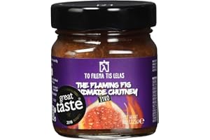 ‎TO FILEMA TIS LELAS To Filema Tis Lelas Handgemachtes Feigen Chutney – The Flaming Fig 2er Pack (2x225 g, 450 g) | 100% griechisches Obst & Gemüse | Vegan & glutenfrei | Süß-sauer & würzig | Handgemacht in Griechenland