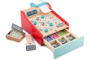 New Classic Toys Cash Register, Colore Rosso, Set di registratori di Cassa, 10650