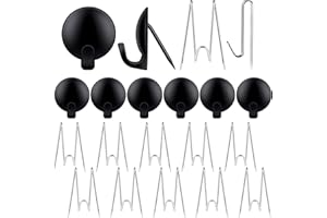 LEIFIDE 20 Pieces Metal Cubicle Hooks Fabric Panel Wall Hooks Set Cubicle Clip Pins Wall Wire Clips Push Hanger for Office Home Kitchen Home Shelf Picture Key Coat Hanging Accessories Supplies(Black, Silver)