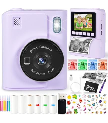 Macchina Fotografica Bambini Istantanea, 2,4 Pollici 1080P HD Digitali Fotocamera per Bambini con Scheda da 32 GB e 3 Rotoli di Carta da Stampa, Regalo Compleanno Natale per 3-12 Anni Ragazze Ragazzi Macchina Fotografica Bambini Istantanea, 2,4 Pollici 1080P HD Digitali Fotocamera per Bambini con Scheda da 32 GB e 3 Rotoli di Carta da Stampa, Regalo Compleanno Natale per 3-12 Anni Ragazze Ragazzi