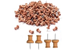 WATELL 50 Wood Push Pins - Heavy Duty, Rustproof, Perfect for School & Office Use - Pinboard, Bulletin Board, Map, Cork & Notice Board
