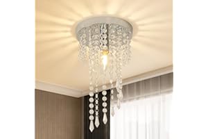 Lumiup Lustre Cristal, S-Shaped Lustre Éclairage Encastré, Base E14 Lustre Salon Moderne, Perles Chromées Plafonnier pour Chambre, Couloir, Cuisine, Salle à Manger 30 * 20 cm (Sans Ampoule)