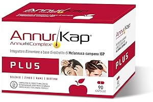 AnnurKap PLUS Integratore Capelli | 90 Capsule | con Melannurca Campana, Selenio, Zinco, Rame e Biotina | supporta la crescita e la forza dei capelli | integratore naturale Made in Italy