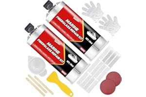 VIVIDYE Kit de réparation en fibre de verre marine - 100 ml - Kit de réparation de vernis gel pour réparer les fissures, les trous dans le bateau, le jet ski, le yacht, la planche de surf et d'autres