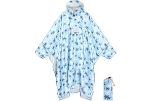 ANYOO Leichter Wasserdichter Regenponcho Regenjacken mit Ärmeln Belüftet Mehrzweck Regenmantel mit Kapuze Schutzdecke Unterschlupf Plane für im Freien Camping Wandern Angeln, Einheitsgröße