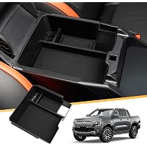 Organisateur Console Centrale Double Couche Pour Ford Ranger T9 2023-2025 - Boîte Rangement Accoudoir Wildtrak Raptor XLT - Frein Électronique